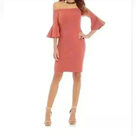 Gianni Bini Pink Off-The-Shoulder Dress Size Large - Picture 1 of 5